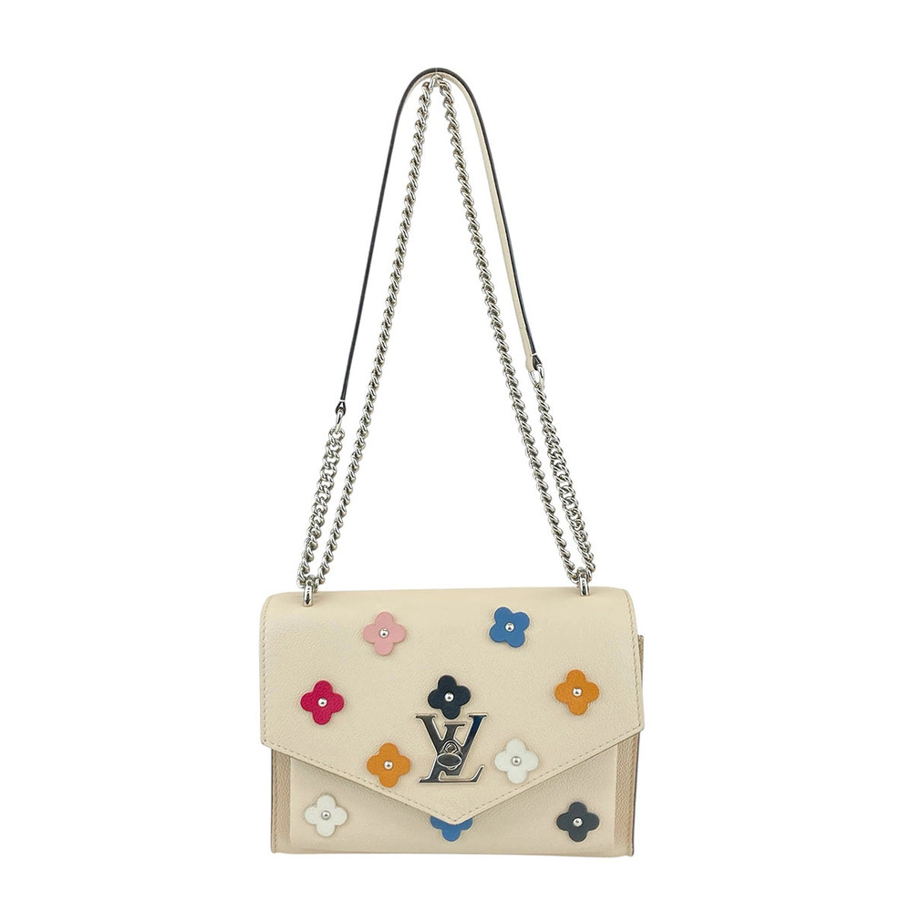 LOUIS VUITTON My Lockme Shoulder Bag Leather Beige
